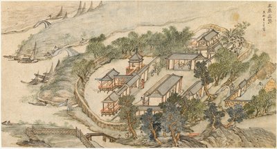 Die Fünf-Hirsche-Einsiedelei, frühes 17. Jahrhundert von Li Shida
