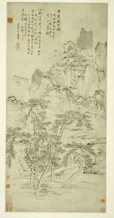 Landschaft: Schöne Szenerie im Nebel eingefroren von Li Shizhuo