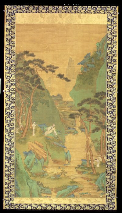 Ein Gelehrter hört einem Wasserfall zu von Li Shizuo
