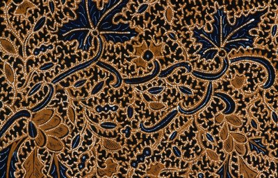 Batik mit traditionellem Blumendesign, Surakarta, Java, Indonesien, Detail von Unbekannt Unbekannt