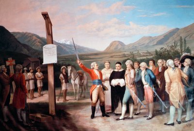 Gründung der Stadt Ibarrada durch Cristobal de Troya im Jahr 1606, Ecuador von Unbekannt Unbekannt