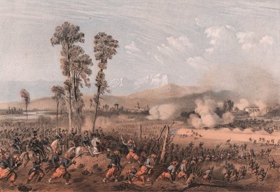 König Vittorio Emanuele II führt Truppen während der Schlacht von Palestro, Lombardei von Unbekannt Unbekannt