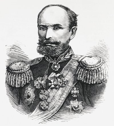 Porträt von General Oklobjio, russischer Kommandant im Kaukasus, Russisch-Türkischer Krieg von Unbekannt Unbekannt