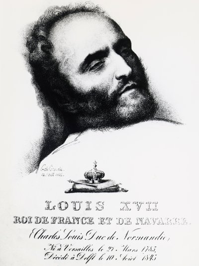 Porträt von Karl Wilhelm Naundorff (1785-1845), der berühmteste und hartnäckigste der vielen, die behaupteten, der Dauphin von Frankreich zu sein, auf seinem Sterbebett in Delft, 12. August von Unbekannt Unbekannt