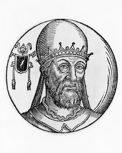 Porträt von Papst Martin I. (gestorben 655), 74. Papst der katholischen Kirche ab 649, Gravur von Unbekannt Unbekannt