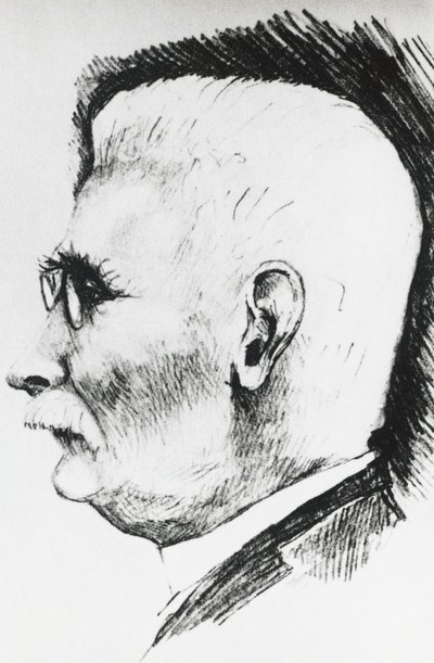 Profilporträt von Henri Louis Le Chatelier (1850-1936), französischer Chemiker und Metallurg, Gravur von Unbekannt Unbekannt