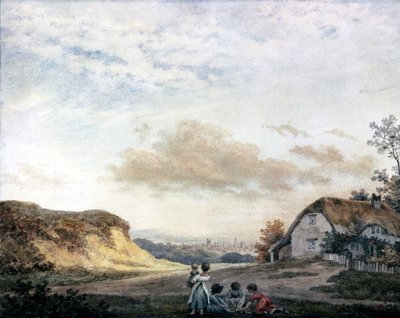 Landschaft mit spielenden Kindern von Luke Howard, ca. 1808-1811 von Unbekannt Unbekannt