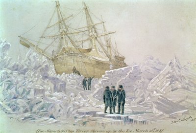 Vorfall auf einer Handelsreise: HMS Terror vom Eis aufgeworfen, 15. März 1837 von Lieutenant Smyth