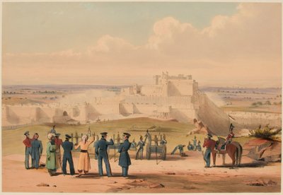 Der Sturm auf Ghuznee. Oberbefehlshaber & Stab, 23. Juli 1839 (Farblitho) von Lieutenant Thomas (after) Wingate