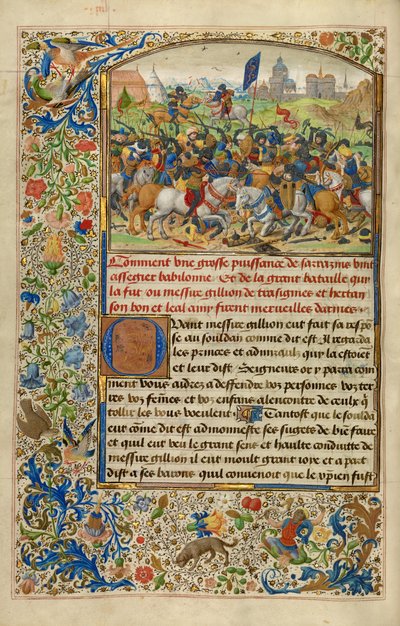 Gillion besiegt König Hector und Gillion kämpft mit dem Emir von Orbrie von Lieven van Lathem