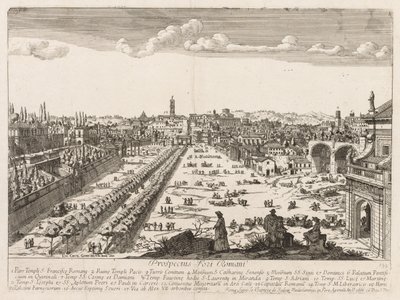 Foro Romano aus "Prospectus Locurum Urbis Romae Insign[ium]" von Lievin Cruyl