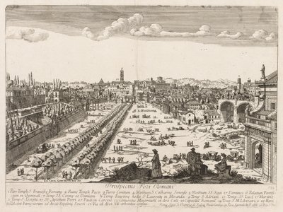 Foro Romano aus Prospectus Locurum Urbis Romae Insignium, 1666 von Lievin Cruyl