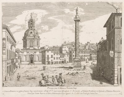 Trajanssäule aus Prospectus Locurum Urbis Romae Insignium, 1666 von Lievin Cruyl