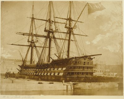 H.M.S. Duke of Wellington in Keyham, England von Linnaeus Tripe