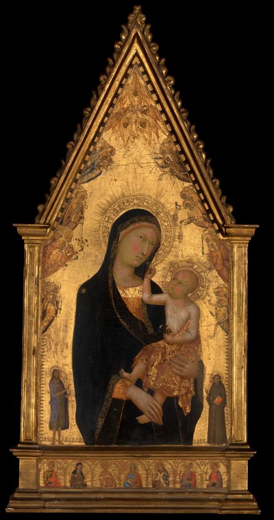 Madonna und Kind mit Heiligen und Engeln, ca. 1350 von Lippo Memmi