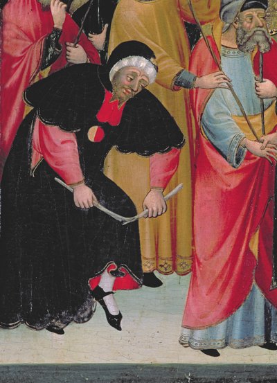 Jüdische Barceloner, Detail vom Altarbild der Jungfrau und des Heiligen Georg, ca. 1390-1400 von Lluís Borrassà