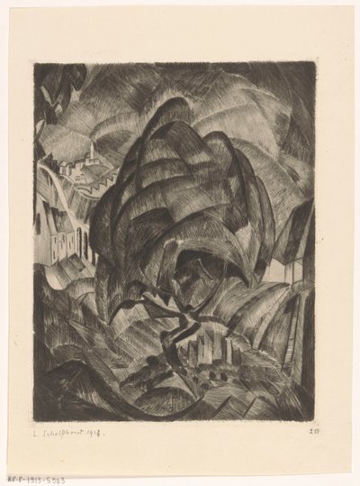 Baum in einer Hügellandschaft von Lodewijk Schelfhout (signed by artist)