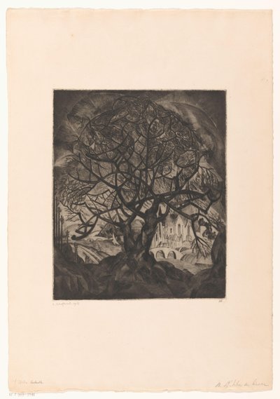 Baum mit kahlen Ästen von Lodewijk Schelfhout (signed by artist)