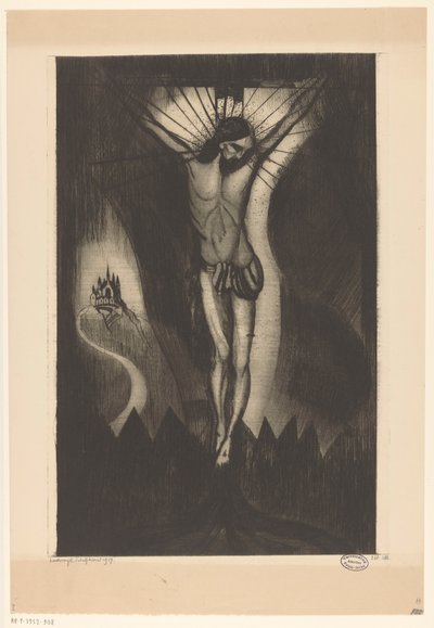 Christus am Kreuz von Lodewijk Schelfhout (signed by artist)