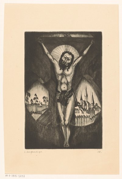 Christus am Kreuz von Lodewijk Schelfhout (signed by artist)