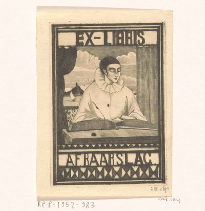 Ex Libris von A.F. Baarslag von Lodewijk Schelfhout (signed by artist)