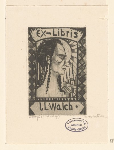 Ex Libris von Jan Walch von Lodewijk Schelfhout (signed by artist)