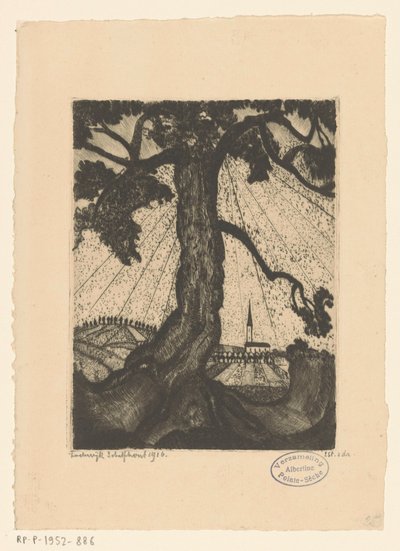 Hügellandschaft mit Siedlung von Lodewijk Schelfhout (signed by artist)