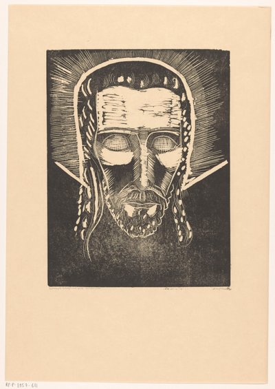 Kopf von Christus mit Heiligenschein von Lodewijk Schelfhout (signed by artist)