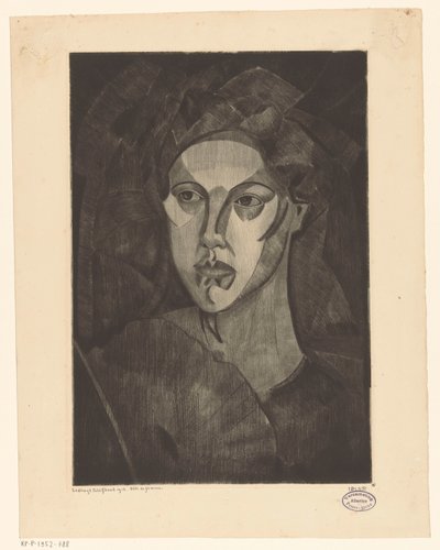 Kopf einer Frau von Lodewijk Schelfhout (signed by artist)
