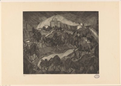 Schloss auf einem Hügel von Lodewijk Schelfhout (signed by artist)