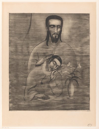 Pierrot und Christus von Lodewijk Schelfhout (signed by artist)