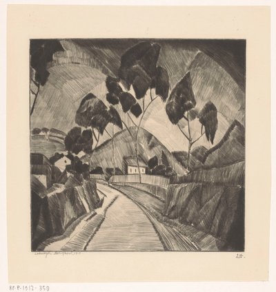 Weg in Hügellandschaft von Lodewijk Schelfhout (signed by artist)