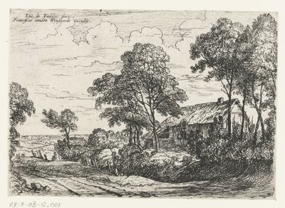 Haus mit Reetdach von Lodewijk de Vadder