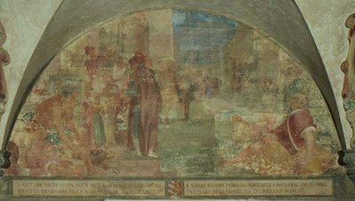 St. Antoninus erweckt einen jungen Mann der Familie Filicaia von den Toten von Lodovico Buti