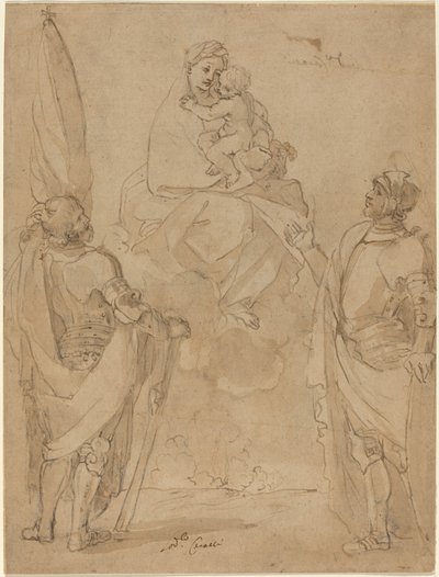 Die Jungfrau und das Kind erscheinen den Heiligen Georg und Wilhelm von Lodovico Carracci