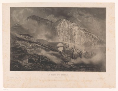 Ansicht der Teufelsbrücke im Gotthardpass von Léon Jean Baptiste Sabatier