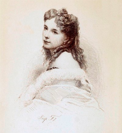 Gravur von Cora Pearl von Léopold Flameng von Leopold Flameng