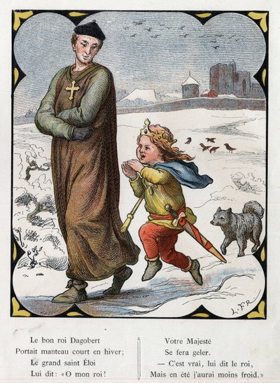 Illustration von Lorenz Frølich (1820-1908) für das Volkslied „Der gute König Dagobert“. Ausgabe J. Hetzel. Um 1880. von Lorens Frolich