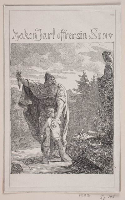 Hakon Jarl opfert seinen Sohn von Lorenz Frølich