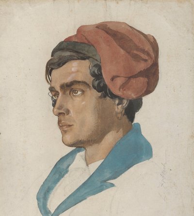 Kopfstudie eines Fischers aus Capri von Lorenz Frølich