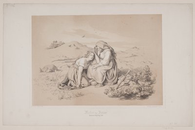 Mutter und Tochter, S. 289, Illustration zu Christian Winthers "Hjortens Flugt" von Lorenz Frølich