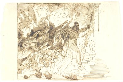 Skizze zu Rolf Krake springt durch das Feuer von Lorenz Frølich