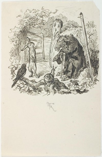 Variante der Anfangsvignette zu Hurtigløberne von Lorenz Frølich