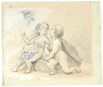 Vignette mit einem Jungen, der einem Mädchen einen Antrag macht von Lorenz Frølich