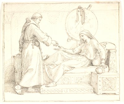 Der Hungertod von Königin Thyre nach Olavs Fall bei Svolder von Lorenz Frølich