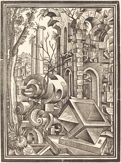 Fantasie von perspektivischen Formen unter Ruinen von Lorenz Stör