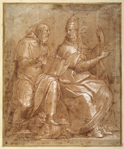 St. Hieronymus im Gespräch mit St. Gregor dem Großen von Lorenzo (c.1530 76) Sabatini