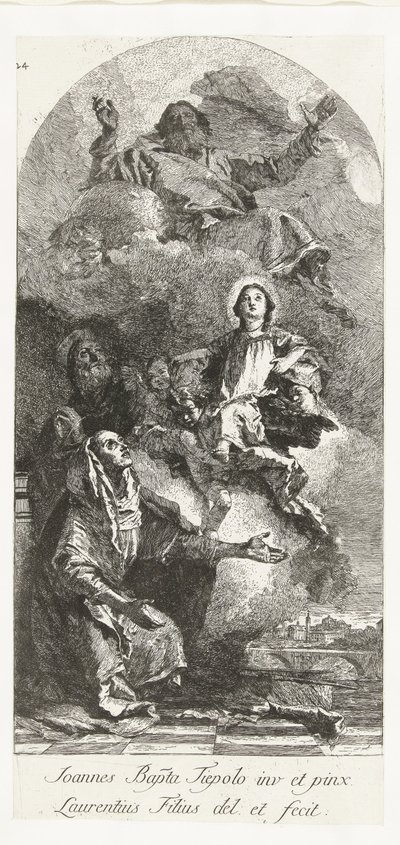 Heilige Anna und Joachim mit Maria und Gott dem Vater von Lorenzo Baldissera Tiepolo