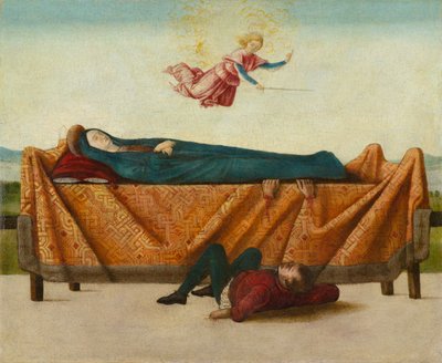 Das Wunder des Katafalks (Panel B), ca. 1500-1506 von Lorenzo Costa