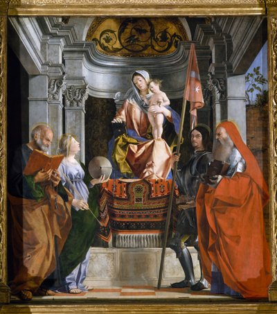 Madonna mit Kind und Heiligen (Detail) von Lorenzo Lotto